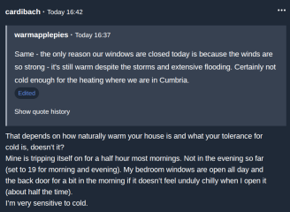 Anyone trying not to have heating on