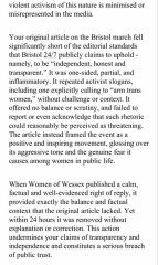 Women of Wessex challenge violent images and threats from trans activists