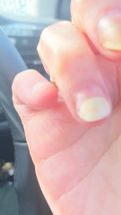 11 year old has done her own nails with UV lamp