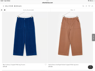 Jewel coloured cropped cords recommendations please