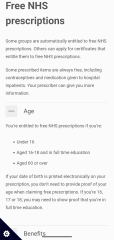 Low income - 16 years old - NHS costs.