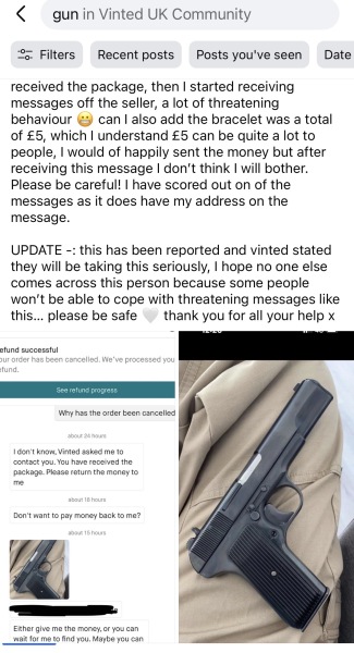 Is this a police job? Threatened by Vinted seller