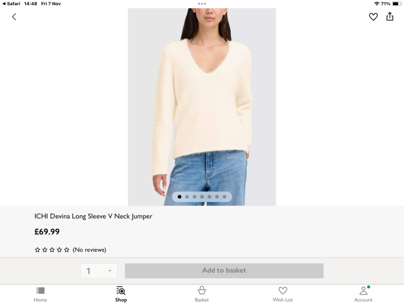 Cream deep v neck jumper