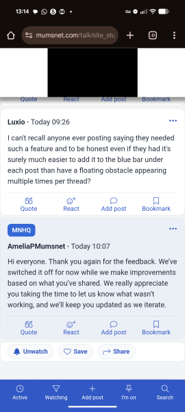 What's with the annoying floating watch button