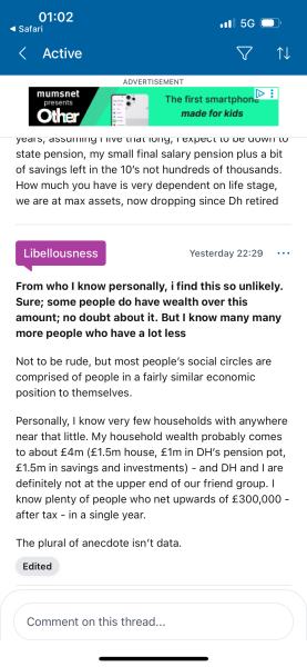 To think it’s unlikely £300k is the median household wealth in the UK