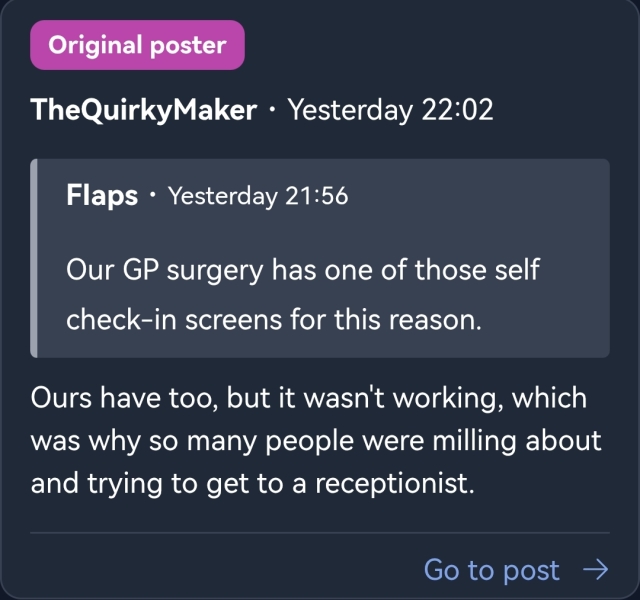I upset a lady at GP surgery today