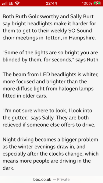 I am blinded by headlights when I drive after 4pm. Help