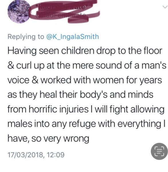 To be hurt and angry that DD told her prof her mum is a TERF and he sympathised