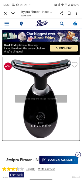 Red light facial massager wand