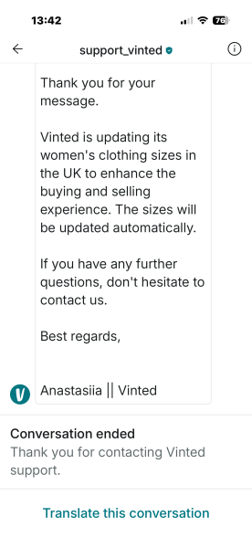Vinted sizing change!!