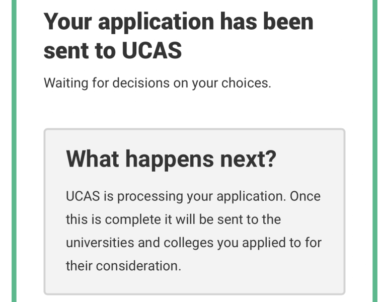 “UCAS is processing your application”
