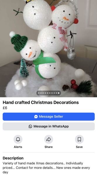 Facebook Christmas handmade tat