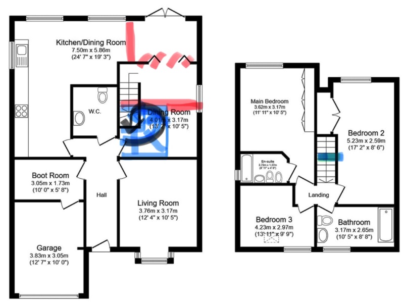 Can the stairs be partially moved to give the dining room more privacy as a 2nd lounge?