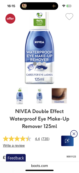 Make up remover for mascara
