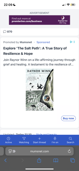 Thread 19: To feel disappointed after reading this in The Observer about the author and her husband from The Salt Path book and film?