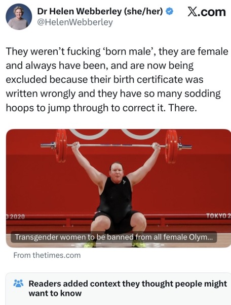 Transgender women to be banned from all female Olympic events