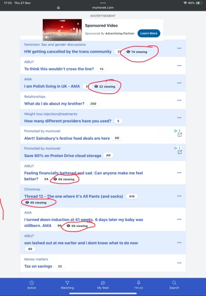 You can see how many people are reading a thread when not logged in.