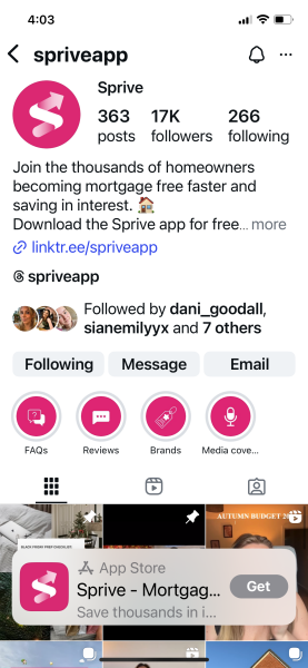 Sprive payments towards mortgage?