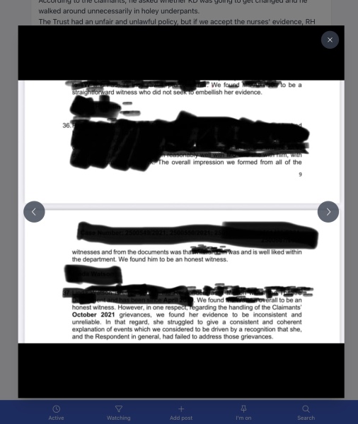 "Darlington Nurses" vs County Durham and Darlington NHS Trust Tribunal Thread 6
