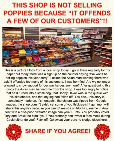 To think that if a workplace requires you to wear a poppy they should supply one?