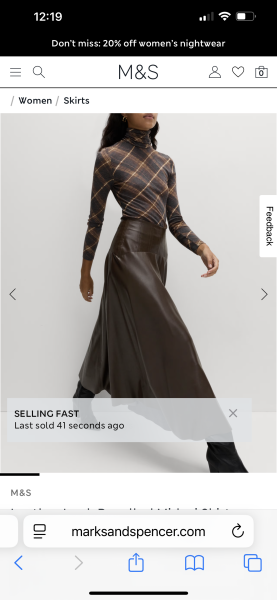 Faux leather brown skirt