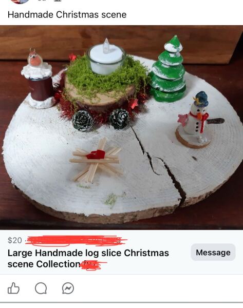 Facebook Christmas handmade tat