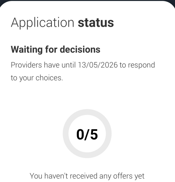 “UCAS is processing your application”