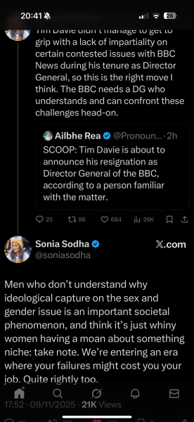 Tim Davies Resigns - Can Gender Critical Movement take some credit?