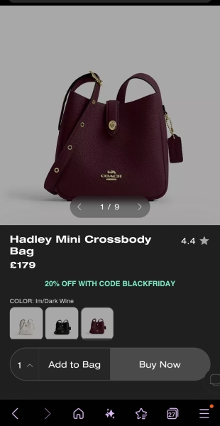 Brown leather handbag for £200-300