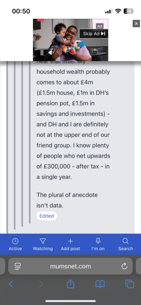 To think it’s unlikely £300k is the median household wealth in the UK