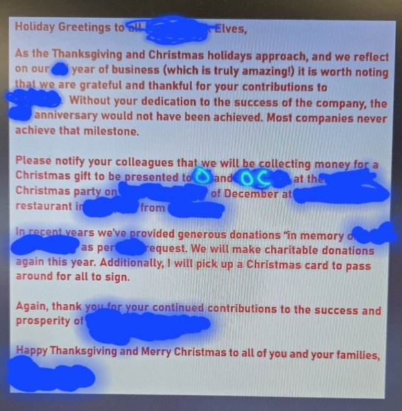 Company party piss-take??