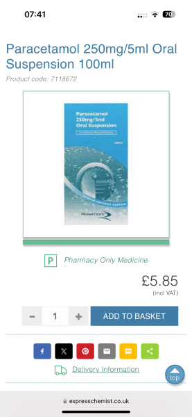 Where to buy paracetamol in suspension?