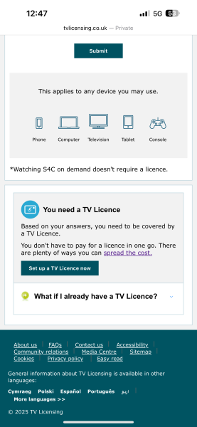 Tv licence ?
