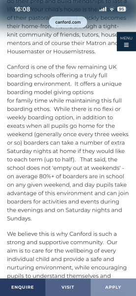 Bradfield College for a full UK based boarder