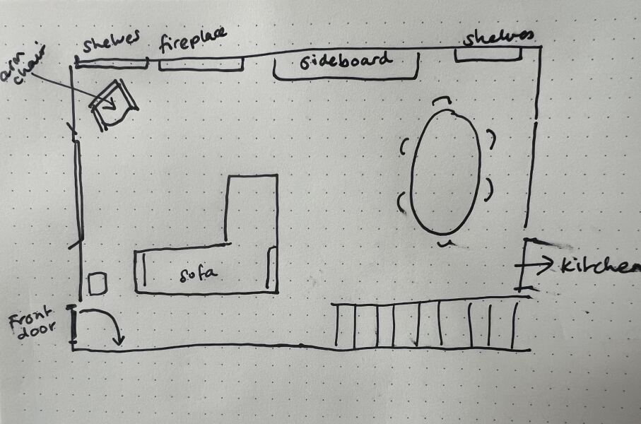 Where would you put the Christmas tree in this room? With diagram!