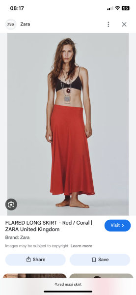 Cherry Red velvet skirt