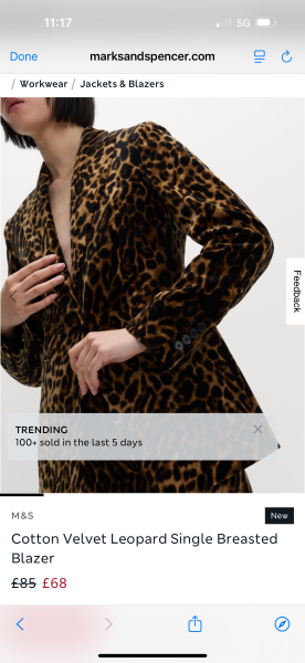 Am I being dim? How do i find this M&S leopard velvet jacket??