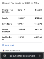 council tax band G & H to double