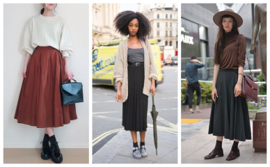 How to style brown brogues with skirts (mainly sock related)