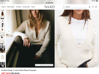 Cream deep v neck jumper