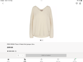 Cream deep v neck jumper
