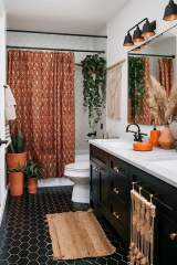 How to brighten up beige bathroom