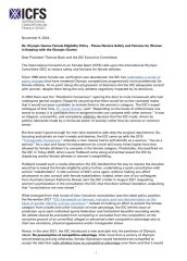 Transgender women to be banned from all female Olympic events