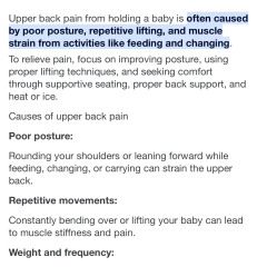 Mid/upper back pain