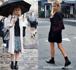 How to style brown brogues with skirts (mainly sock related)