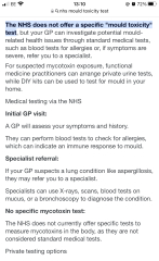 Is there is test for mould toxicity in the UK?