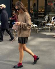 How to style brown brogues with skirts (mainly sock related)