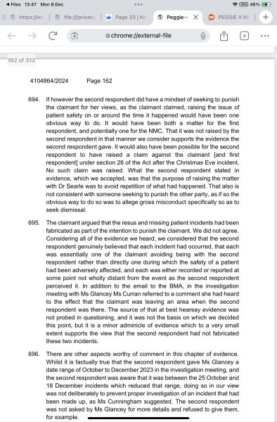 NHS Fife tries to silence nurse - Sandie Peggie vs NHS Fife Health Board and Dr Beth Upton - thread #55