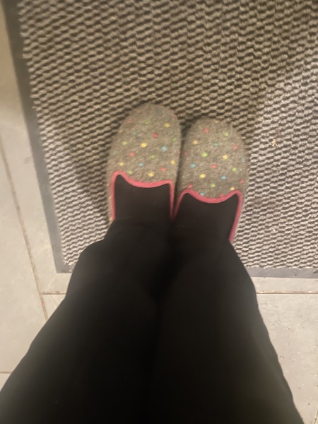 Oh god just looked down - whats on your feet, does it show your age??