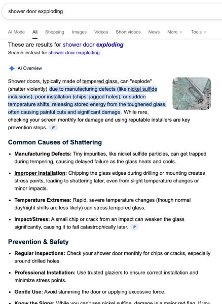 £1670 for exploding shower door at pool- please help